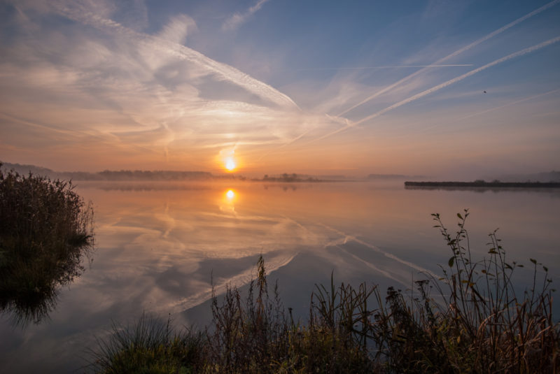 Zonsopgang aan het Schulensmeer, België