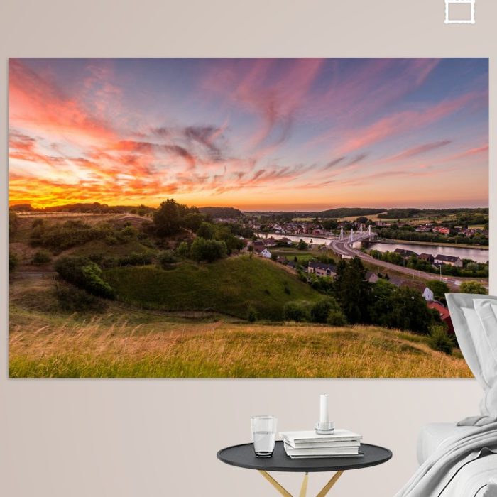 Wanddecoratie - Zonsondergang in Kanne (België)