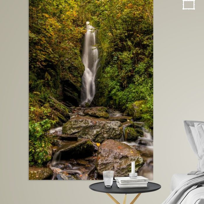 Wanddecoratie - Cascade de Reinhardstein in de herfst